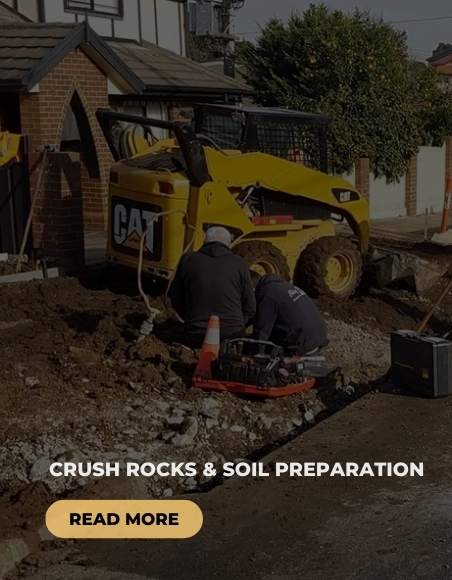 Crush rocks and soil preparation